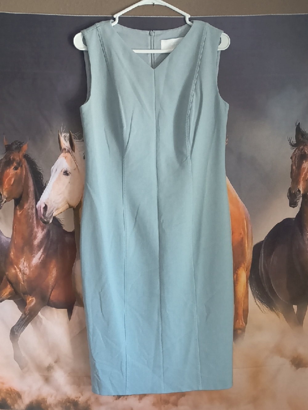 Boss Sleeveless Midi Dress in Powder Blue